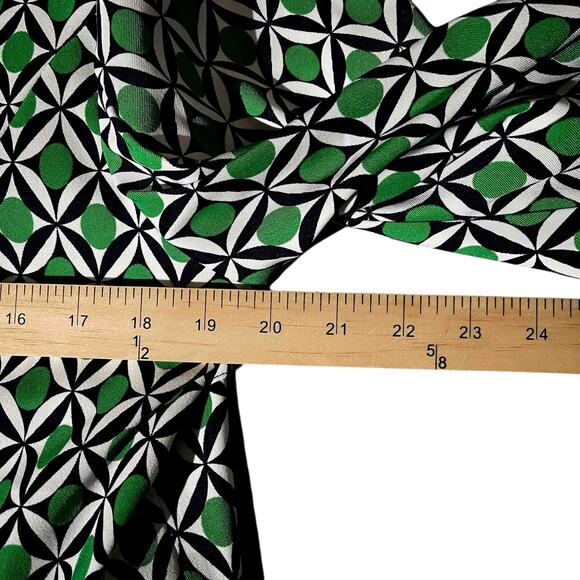 NWT Dressbarn Women's Open Lined Cropped Blazer Career Green Geometric Size 14 - Picture 8 of 9